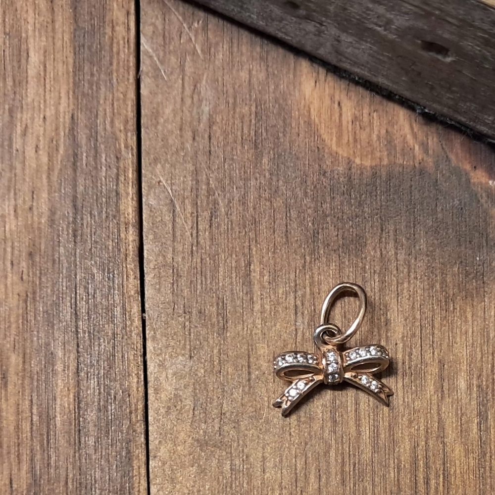 Pandora "Sparkling Bow" Rose Gold Bracelet Charm